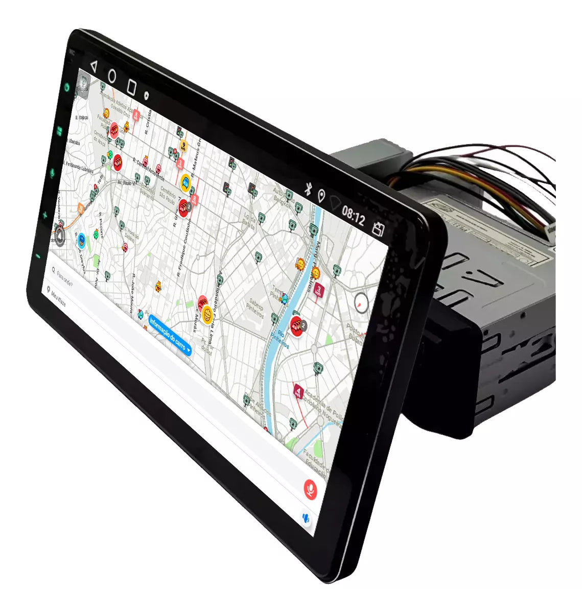 Central Multimídia Universal | Tela Rotativa e Flutuante Carplay Android 12 WIFI TOUCH 1DIN (PARA QUALQUER CARRO) + CÂMERA DE RÉ
