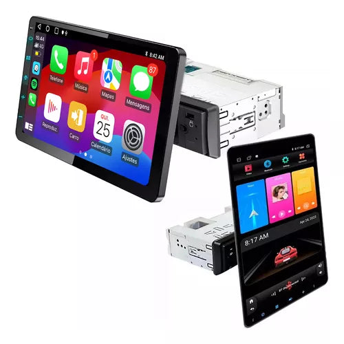 Central Multimídia Universal | Tela Rotativa e Flutuante Carplay Android 12 WIFI TOUCH 1DIN (PARA QUALQUER CARRO) + CÂMERA DE RÉ