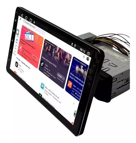 Central Multimídia Universal | Tela Rotativa e Flutuante Carplay Android 12 WIFI TOUCH 1DIN (PARA QUALQUER CARRO) + CÂMERA DE RÉ